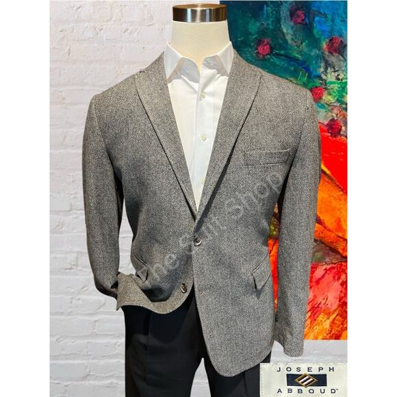 Joseph Abboud Other - Joseph Abboud XL 44R Mens Gray Herringbone Flannel Blazer Sport Jacket